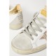 Superstar distressed glittered leather sneakers gold Superstar distressed glittered leather sneakers gold