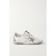 Superstar distressed glittered and python-effect leather sneakers Superstar distressed glittered and python-effect leather sneakers