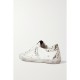 Superstar distressed glittered and python-effect leather sneakers Superstar distressed glittered and python-effect leather sneakers