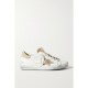 Superstar distressed suede-trimmed leather sneakers Superstar distressed suede-trimmed leather sneakers
