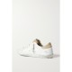 Superstar distressed suede-trimmed leather sneakers Superstar distressed suede-trimmed leather sneakers