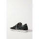 Superstar distressed suede, leather and glittered lace sneakers Superstar distressed suede, leather and glittered lace sneakers