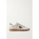 Ball Star distressed metallic leather and canvas sneakers Ball Star distressed metallic leather and canvas sneakers