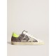 Super-Star sneakers in gray and pink glitter with ice-gray suede star and fluorescent yellow leather heel tab Super-Star sneakers in gray and pink glitter with ice-gray suede star and fluorescent yellow leather heel tab