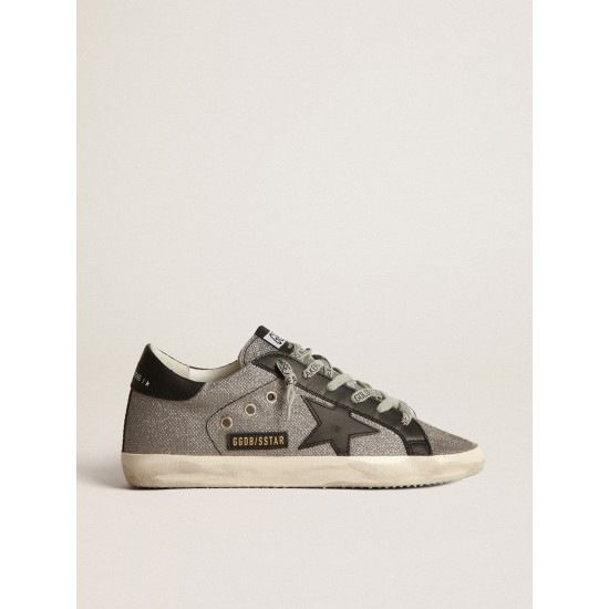 Black Super-Star sneakers with iridescent fabric Black Super-Star sneakers with iridescent fabric