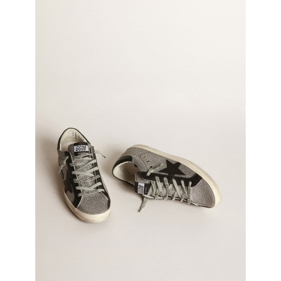 Black Super-Star sneakers with iridescent fabric Black Super-Star sneakers with iridescent fabric