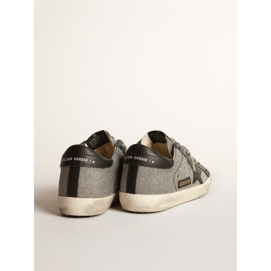 Black Super-Star sneakers with iridescent fabric Black Super-Star sneakers with iridescent fabric