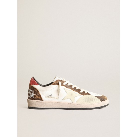 Ball Star Pro sneakers in white nappa leather with knurled ivory rubber inserts Ball Star Pro sneakers in white nappa leather with knurled ivory rubber inserts