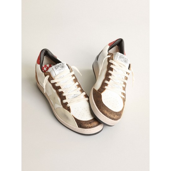 Ball Star Pro sneakers in white nappa leather with knurled ivory rubber inserts Ball Star Pro sneakers in white nappa leather with knurled ivory rubber inserts