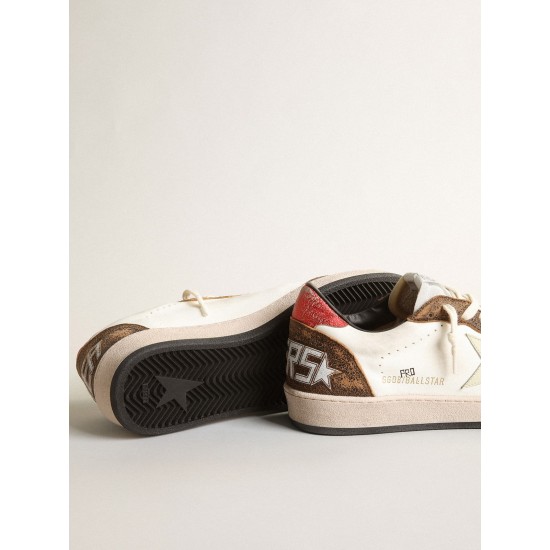 Ball Star Pro sneakers in white nappa leather with knurled ivory rubber inserts Ball Star Pro sneakers in white nappa leather with knurled ivory rubber inserts