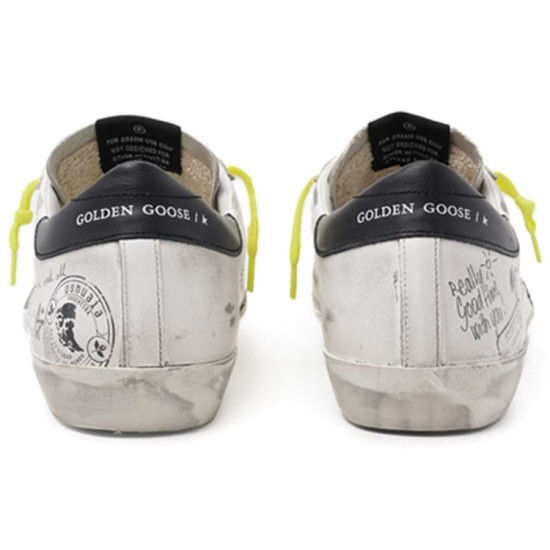Super Star graffiti fashion sneakers for women's white distressed version Super Star graffiti fashion sneakers for women's white distressed version