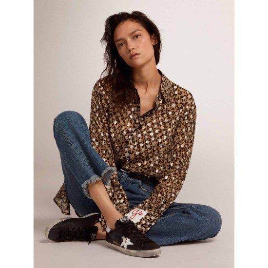 Superstar sneakers in leather with contrast star and heel tab Superstar sneakers in leather with contrast star and heel tab