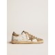 Super-Star sneakers in white leather with dove-gray suede inserts and all-over black lettering Super-Star sneakers in white leather with dove-gray suede inserts and all-over black lettering