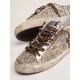 Super-Star sneakers in platinum-colored glitter with star and heel tab in tone-on-tone laminated leather Super-Star sneakers in platinum-colored glitter with star and heel tab in tone-on-tone laminated leather