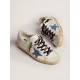 Super-Star sneakers with blue leather star and glitter heel tab Super-Star sneakers with blue leather star and glitter heel tab