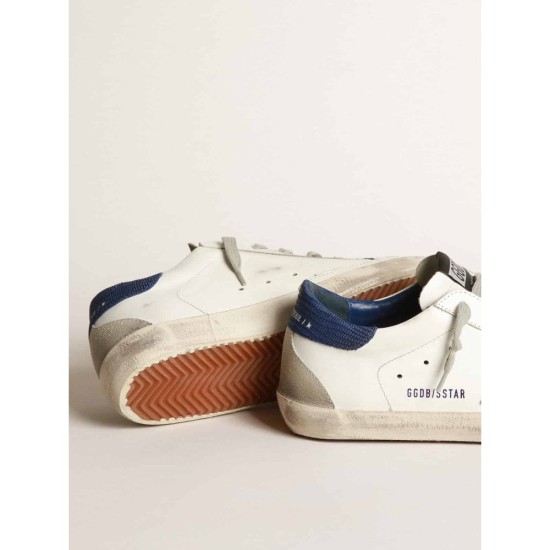 Super-Star sneakers with off-white suede star and blue lizard-print nubuck heel tab Super-Star sneakers with off-white suede star and blue lizard-print nubuck heel tab