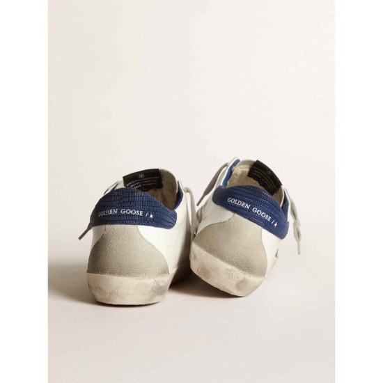 Super-Star sneakers with off-white suede star and blue lizard-print nubuck heel tab Super-Star sneakers with off-white suede star and blue lizard-print nubuck heel tab