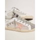 Super-Star LTD sneakers in white leather with mesh insert and silver glitter tongue Super-Star LTD sneakers in white leather with mesh insert and silver glitter tongue
