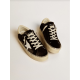 Hi Star in black velvet with white leather star and suede heel tab Hi Star in black velvet with white leather star and suede heel tab