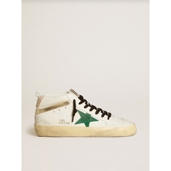 Bio-based Mid Star with green suede star and pink suede heel tab Bio-based Mid Star with green suede star and pink suede heel tab