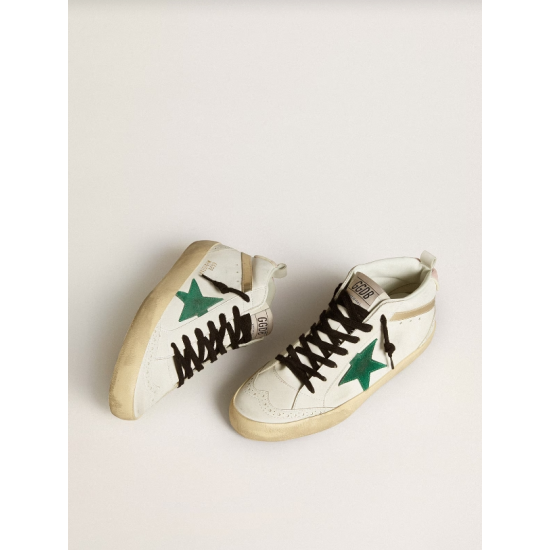 Bio-based Mid Star with green suede star and pink suede heel tab Bio-based Mid Star with green suede star and pink suede heel tab