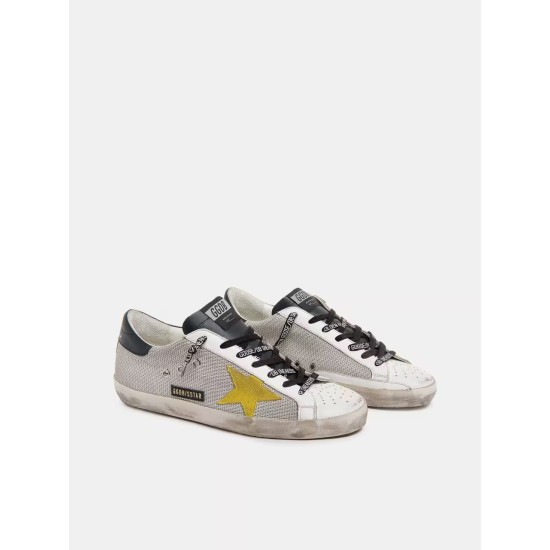 Super-Star in mesh with yellow suede star and black leather heel tab Super-Star in mesh with yellow suede star and black leather heel tab