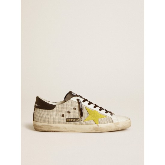 Super-Star in mesh with yellow suede star and black leather heel tab Super-Star in mesh with yellow suede star and black leather heel tab