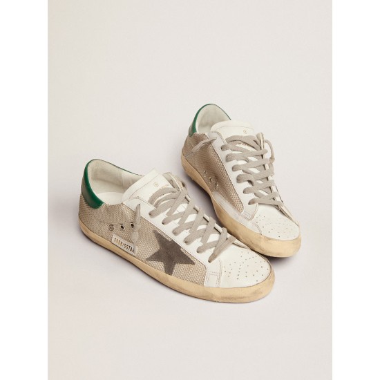 Men's Super-Star in light silver mesh with gray star Men's Super-Star in light silver mesh with gray star