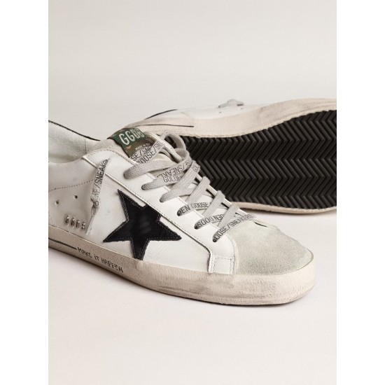 Super-Star with blue metallic leather star and black heel tab Super-Star with blue metallic leather star and black heel tab
