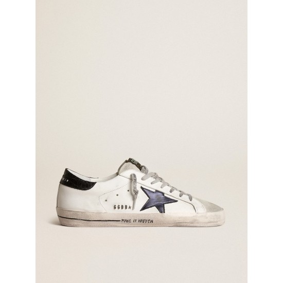 Super-Star with blue metallic leather star and black heel tab Super-Star with blue metallic leather star and black heel tab