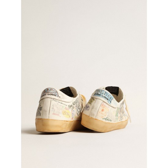 Super-Star in white nappa with all-over multicolor graffiti Super-Star in white nappa with all-over multicolor graffiti