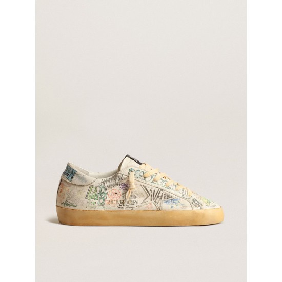 Super-Star in white nappa with all-over multicolor graffiti Super-Star in white nappa with all-over multicolor graffiti