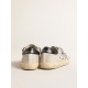 Super-Star in pale silver mesh with light blue suede star Super-Star in pale silver mesh with light blue suede star
