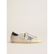 Super-Star in pale silver mesh with light blue suede star Super-Star in pale silver mesh with light blue suede star
