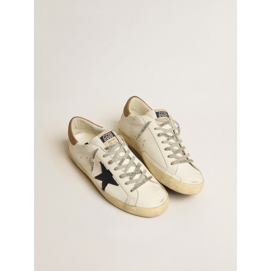 Super-Star with blue canvas star and tobacco leather heel tab Super-Star with blue canvas star and tobacco leather heel tab