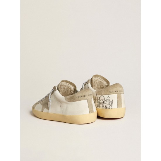 Men’s Super-Star in nappa with ice-gray suede star and black embroidery Men’s Super-Star in nappa with ice-gray suede star and black embroidery