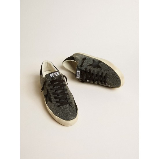 Men’s Super-Star in black Swarovski crystals with black suede star Men’s Super-Star in black Swarovski crystals with black suede star