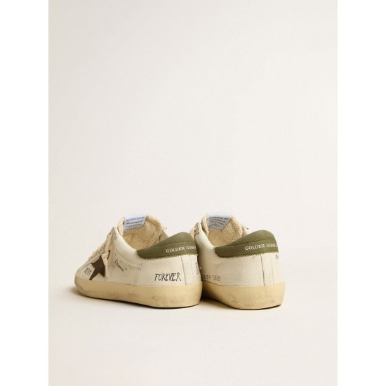 Men's Super-Star LTD in nappa with brown suede star and green heel tab Men's Super-Star LTD in nappa with brown suede star and green heel tab