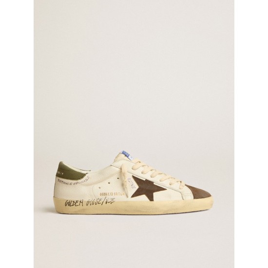 Men's Super-Star LTD in nappa with brown suede star and green heel tab Men's Super-Star LTD in nappa with brown suede star and green heel tab