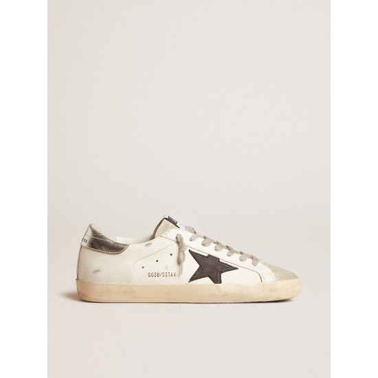 Men's Super-Star with black nubuck star and silver leather heel tab Men's Super-Star with black nubuck star and silver leather heel tab