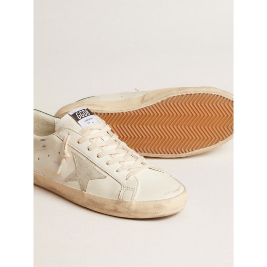 Men's Super-Star with ice-gray suede star and green leather heel tab Men's Super-Star with ice-gray suede star and green leather heel tab