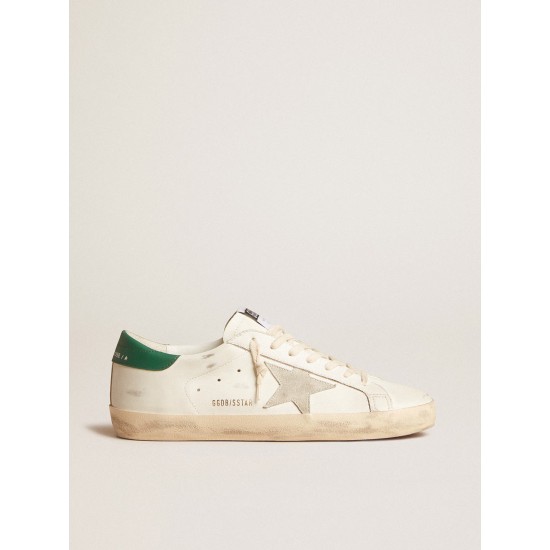 Men's Super-Star with ice-gray suede star and green leather heel tab Men's Super-Star with ice-gray suede star and green leather heel tab