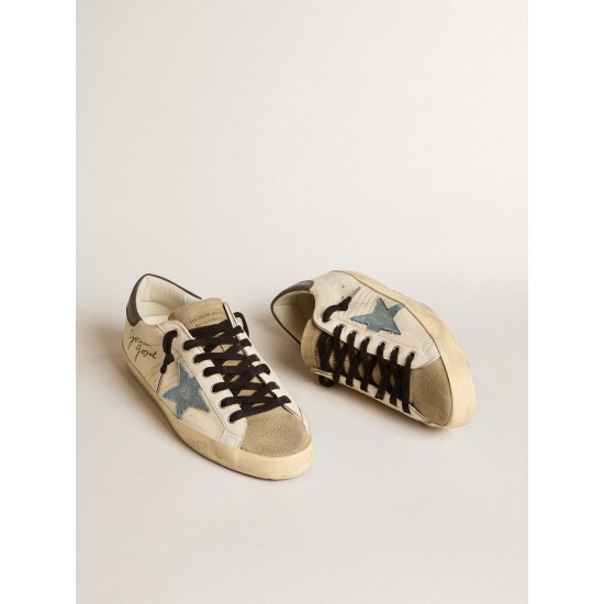 Men's Super-Star LTD in nappa with denim star and gray leather heel tab Men's Super-Star LTD in nappa with denim star and gray leather heel tab