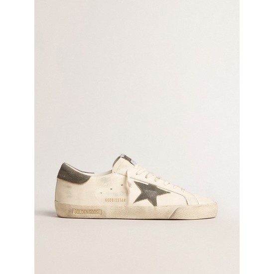 Men's Super-Star in nappa with gray suede star and heel tab Men's Super-Star in nappa with gray suede star and heel tab