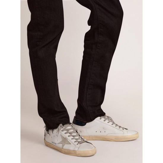 Men's Super-Star with suede star and blue heel tab Men's Super-Star with suede star and blue heel tab