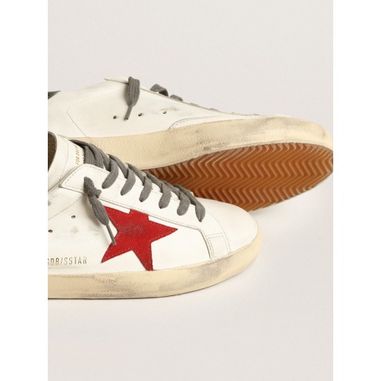 Men's Super-Star with red suede star and green leather heel tab Men's Super-Star with red suede star and green leather heel tab