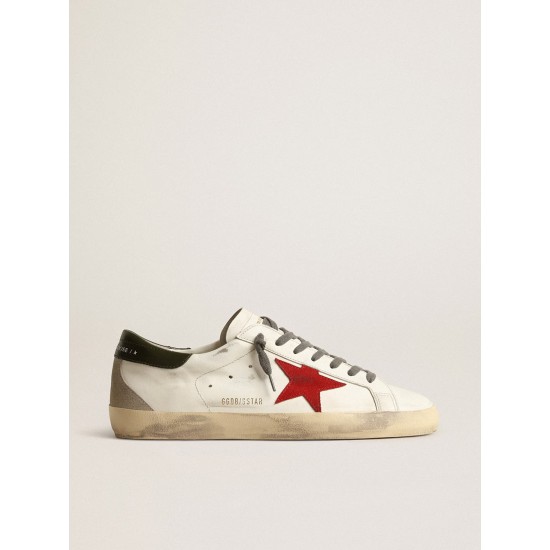 Men's Super-Star with red suede star and green leather heel tab Men's Super-Star with red suede star and green leather heel tab