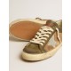 Super-Star LTD in green leather and tobacco-colored suede with silver star Super-Star LTD in green leather and tobacco-colored suede with silver star
