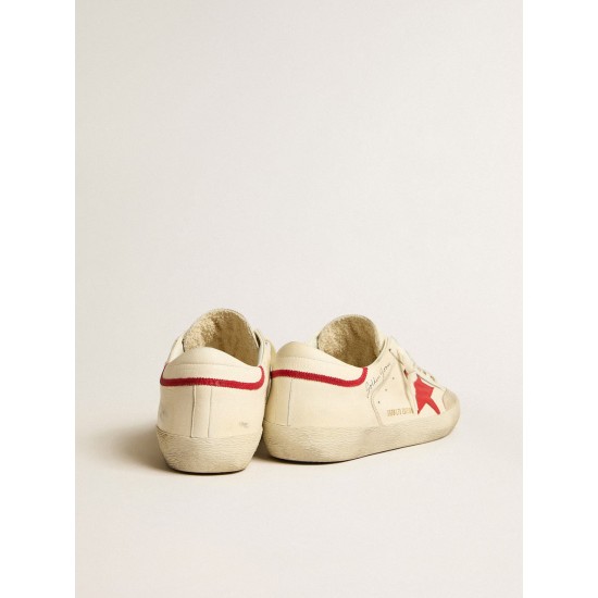 Men's Super-Star LTD in nappa with red leather star and pearl suede toe Men's Super-Star LTD in nappa with red leather star and pearl suede toe