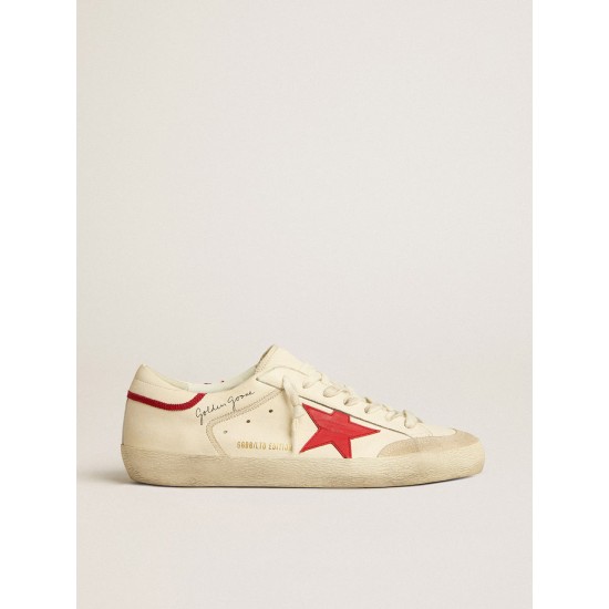 Men's Super-Star LTD in nappa with red leather star and pearl suede toe Men's Super-Star LTD in nappa with red leather star and pearl suede toe